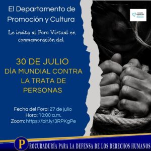 INVITACIÓN- Foro Virtual sobre la Trata de Personas