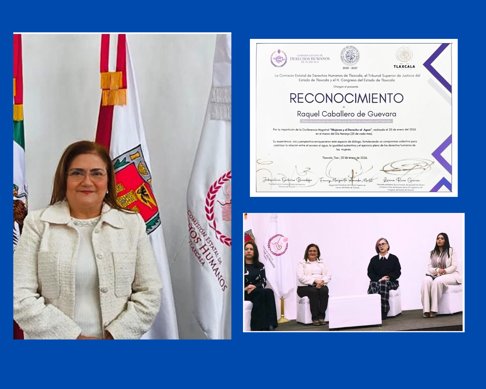 Procuradora Raquel Caballero recibe reconocimiento y brinda ponencia en Tlaxcala, México